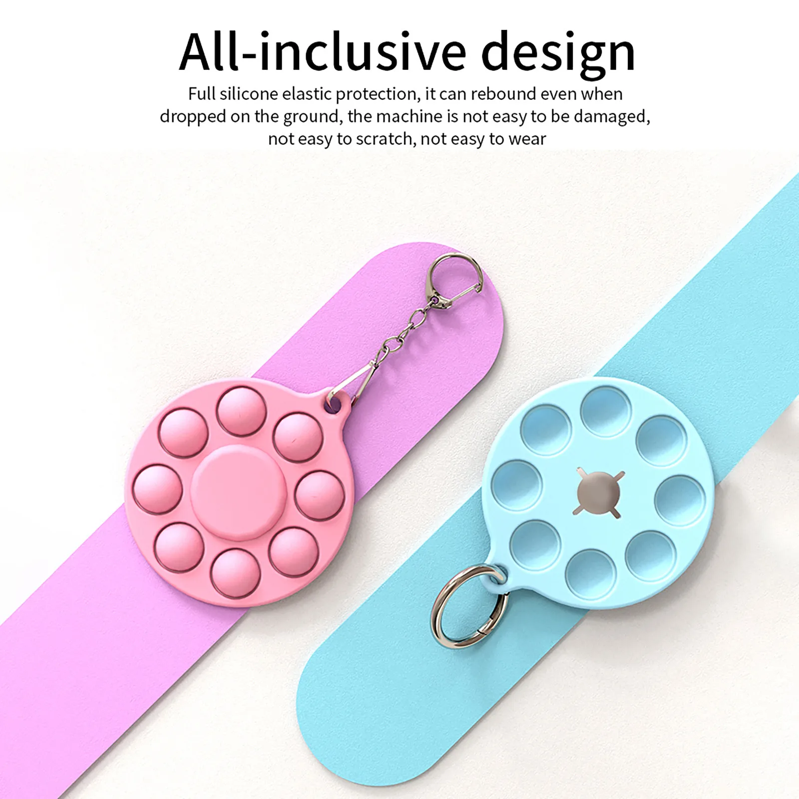 

Silica Gel Protective Cover For AirTag Press Bubble Relive Stress Silicone Protector Bumper Case Tracker For Apple AirTag Case