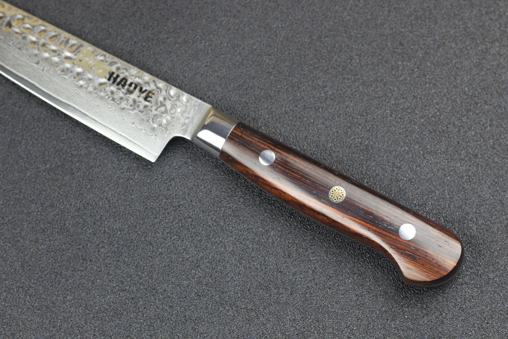 3 шт. японский шеф-повара Nakiri Gyuto Набор ножей для стейка Дамасские кухонные ножи с ручкой Dalbergia Полный Тан приготовления столовых приборов Новинка