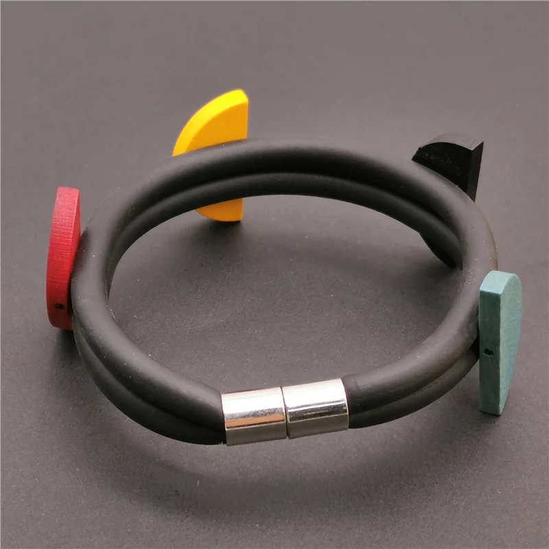 

Marliwoo New Handmade Wood Bracelets Women Rubber Chains Multicolor Charm Bracelet Jewelry Gift Girl Wedding Accessories Bangles
