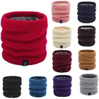 Вязаный шарф для женщин и мужчин, плотный теплый флисовый зимний шарф-снуд, шерстяной эластичный Детский шарф-кольцо