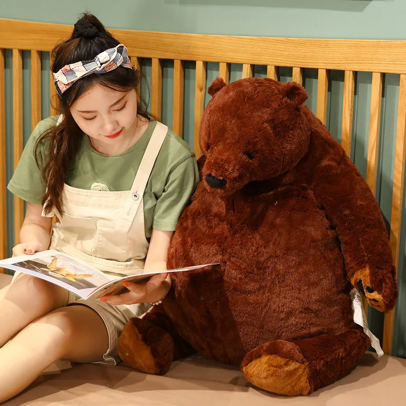 

1pc 40-100cm Soft Teddy Bear Plush Toys Dark Brown Bear Super Big Hugging Pillow Stuffed Animal Cushion Children Birthday Gift