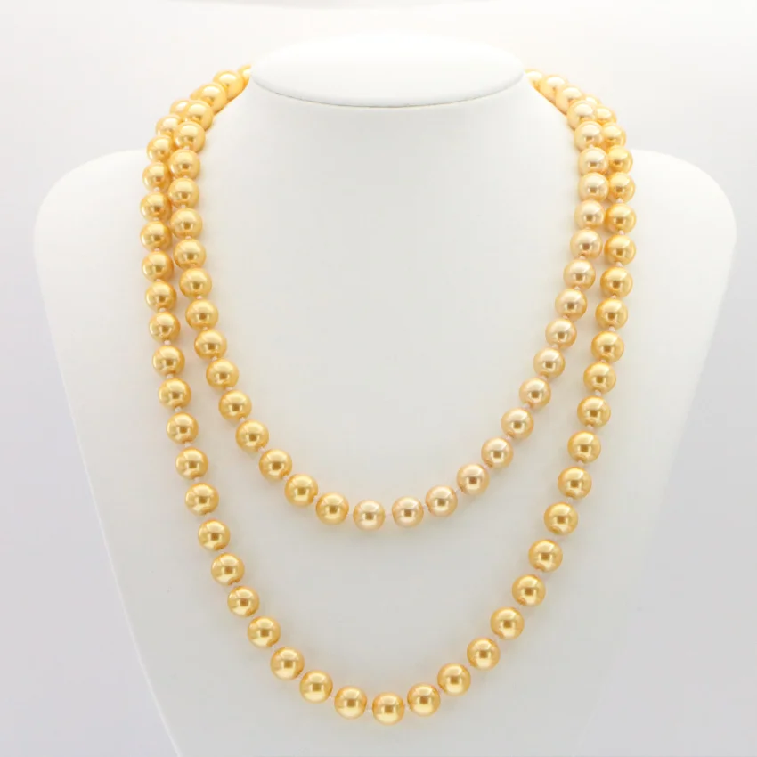 Высшее качество Лидер продаж модное длинное ожерелье 8 мм с жемчужными бусинами