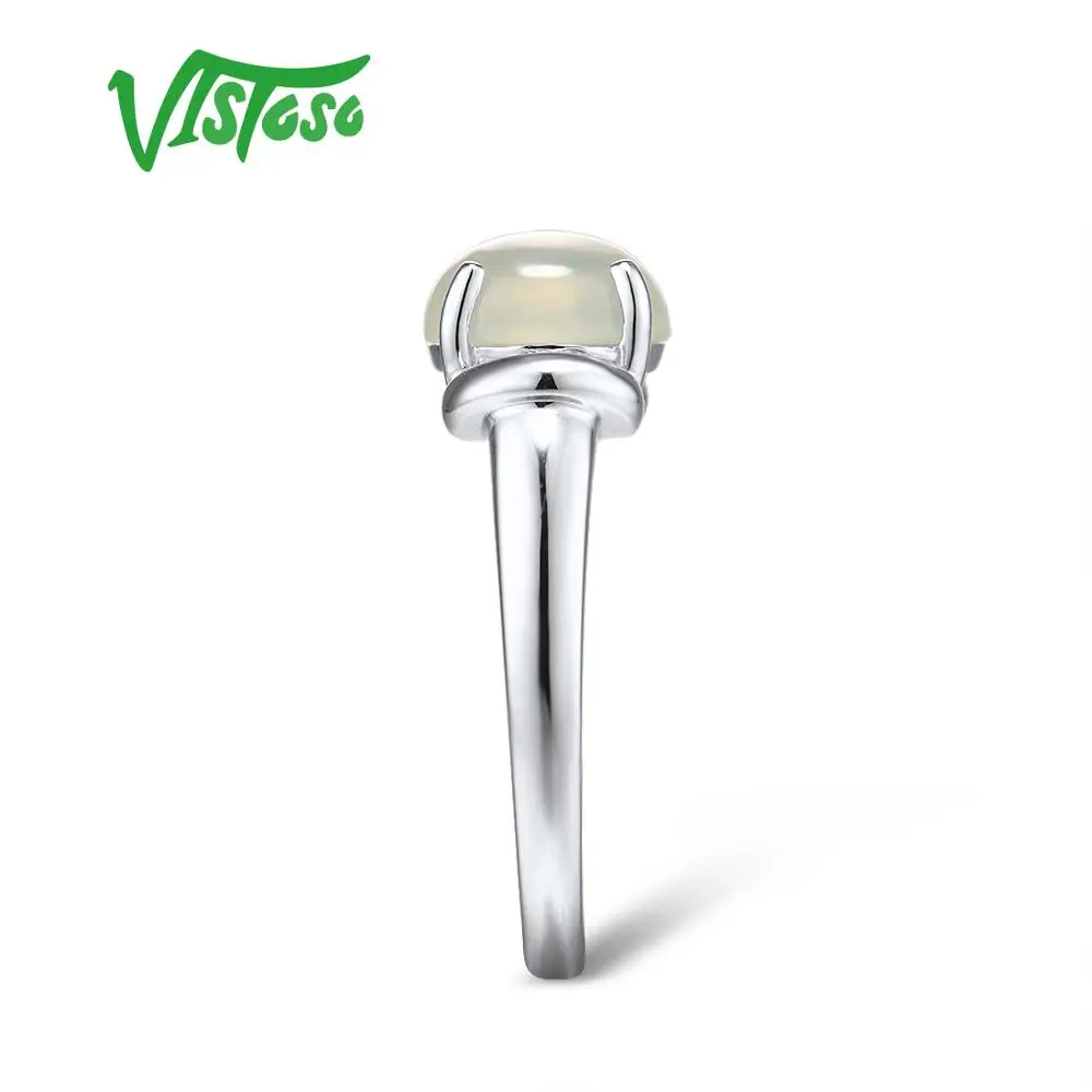 Женское кольцо из белого золота VISTOSO Pure14K 585 с блестящим бриллиантом