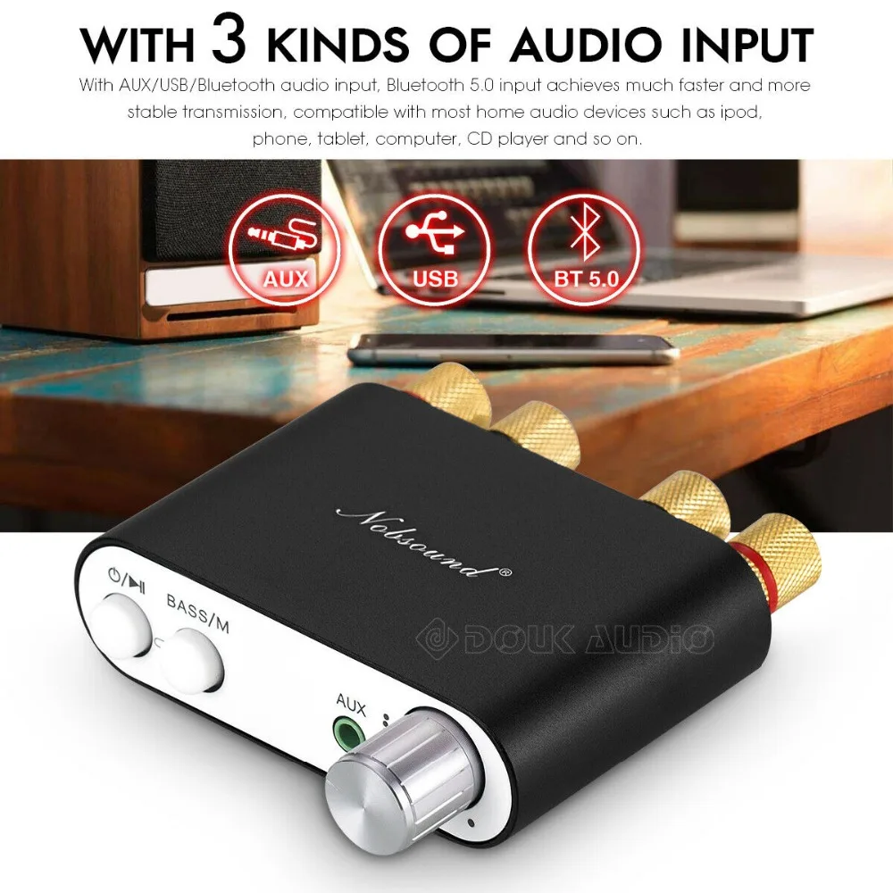 Новейший Nobsound TPA3116 Bluetooth 5,0 Мини цифровой усилитель стерео HiFi домашний аудио усилитель мощности аудио приемник USB ЦАП 50W×2