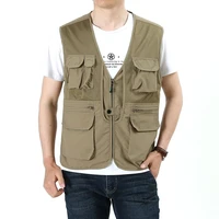 mens classic fishing vest tactical coat summer photographer waistcoat tooling multi pocket hike outdoor work sleeveless jacket
