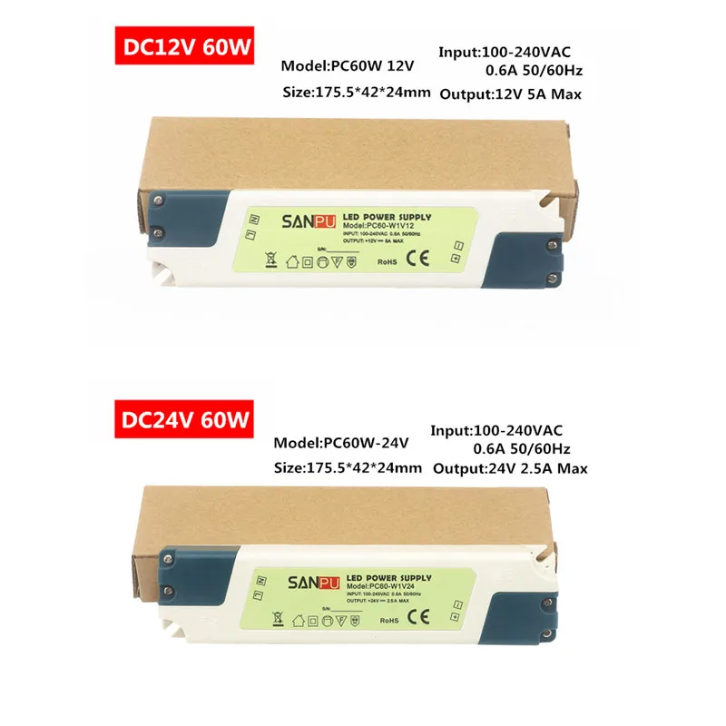 Блок питания светодиодной ленты от 1 шт. блок высокой мощности 12 в пост. Тока до 24 В