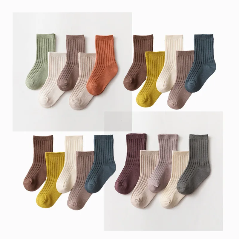 

2021 New Spring Baby Socks Solid Color Cotton Ribbed Infant Socks Kids Toddler Boys Girl Cheap Stuff