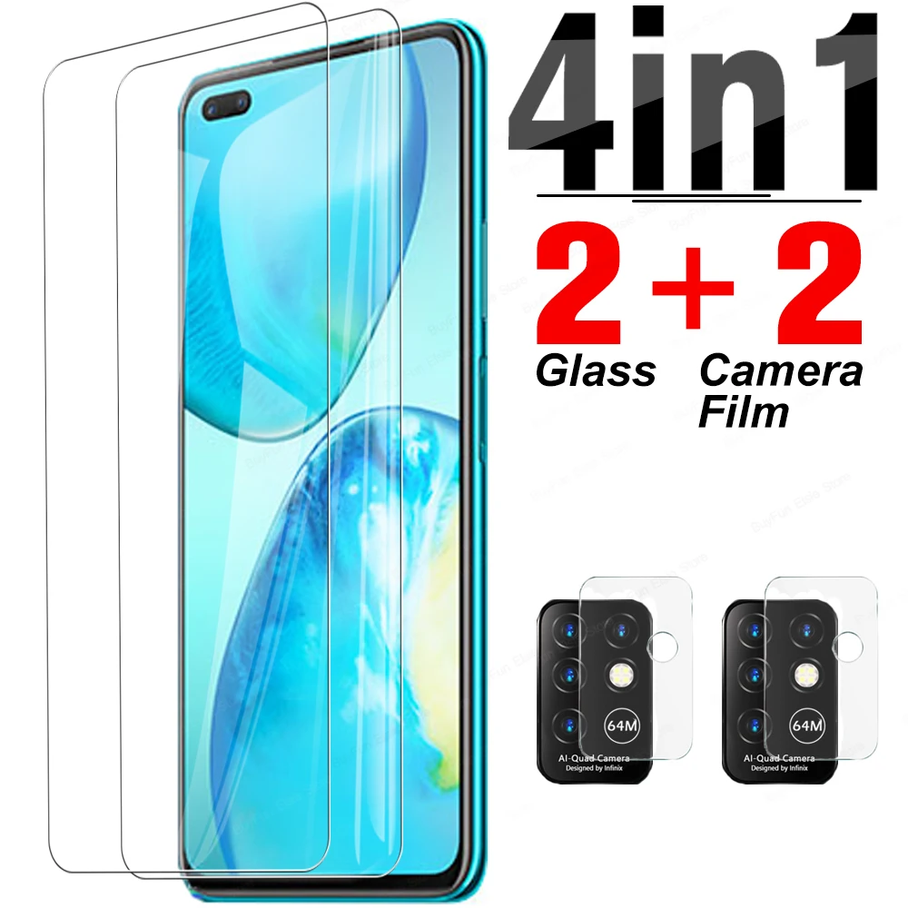 

4 в 1 закаленное стекло для Infinix Note 8 защита для экрана Защитная пленка для Infinix Note 7 Note8 Note7 стекло