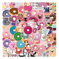 103050100pcs cute pink donut graffiti stickers cartoon aesthetic decals diary phone scrapbook laptop sticker for girls kids