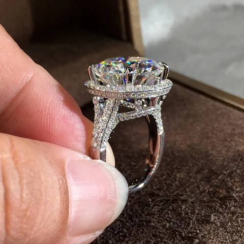 Huitan латунные кольца с кубическими циркониями размер 6-10