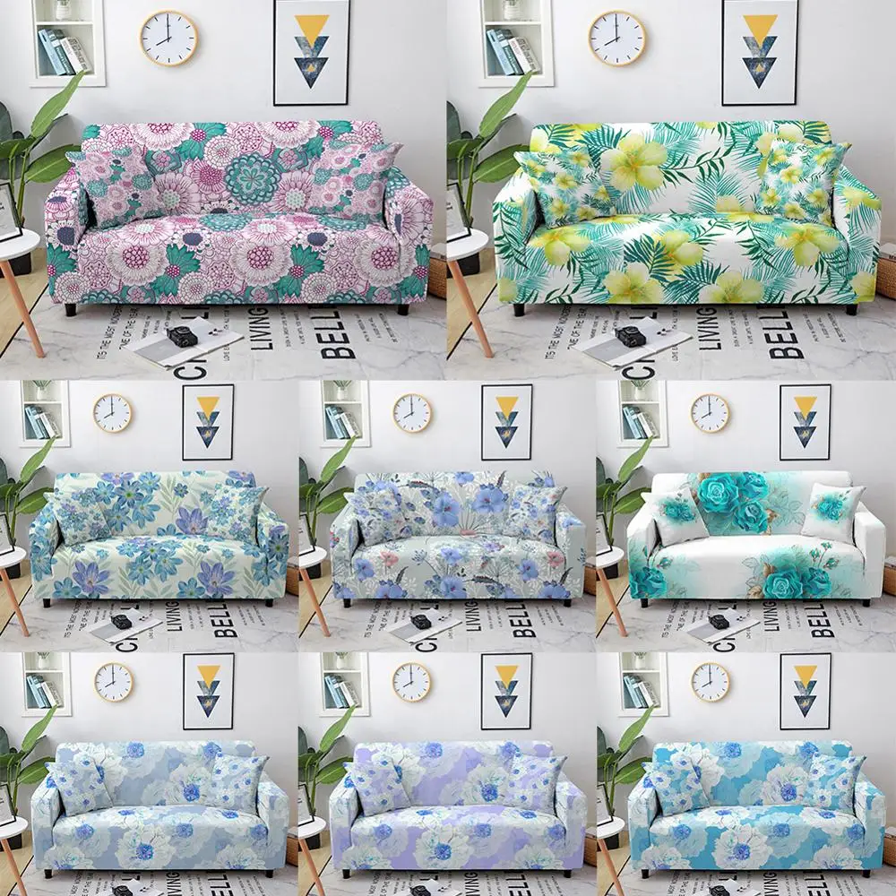 

Colorful Flower Leaf Printed Elastic Sofa Cover for Living Room Couch Cover Sectional Sofa Slipcover Home Sofa Decor