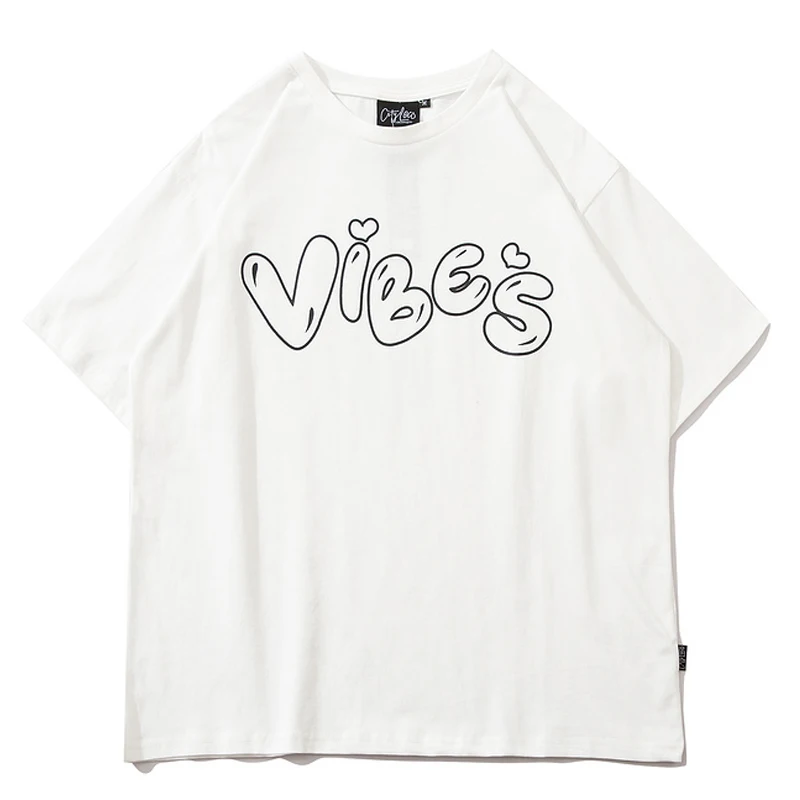 

Mens Letter Printed T shirt Unisex Hip Hop Casual Shirts 2021 Summer O-Neck Loose Size Tshirts 100%Cotton White t shirts Tees