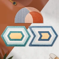 geometric shape wear resistant floor mat home bathroom door rug absorbent non slip foot pad
