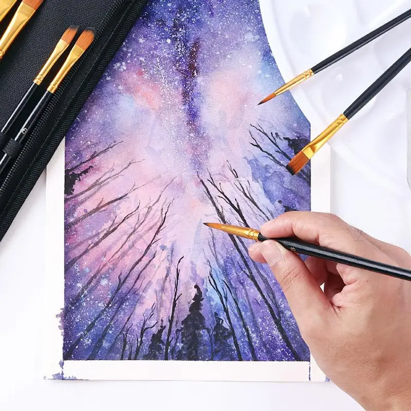 Кисть для рисования акварелью 15 шт. скребок губка-1