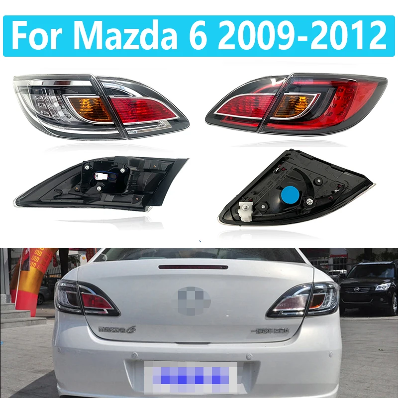 

Задние фонари s, светодиодсветильник фары для заднего бампера, стоп светильник сигнал, Сигналы поворота, задняя фара в сборе для Mazda 6 2009-2012, с...