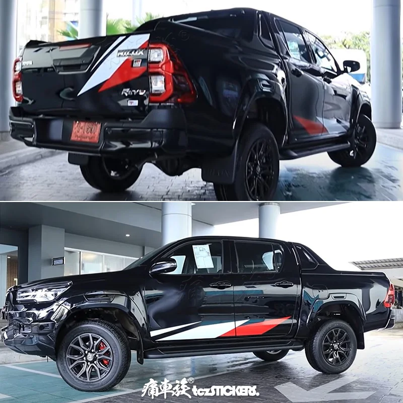 

Наклейки на автомобиль для Toyota Hilux Revo GR, пикап, грузовик, Внешнее украшение, персонализированные спортивные наклейки на заказ, аксессуары