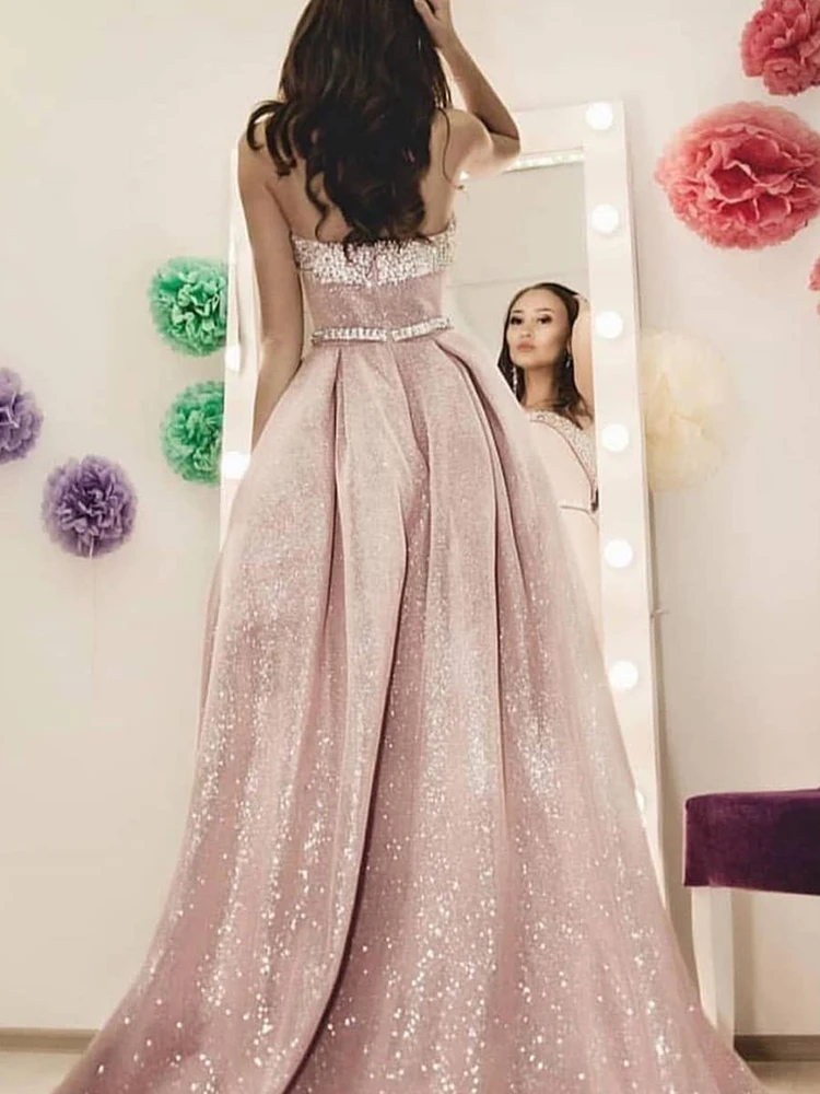 Роскошные вечерние платья VKbridal с кристаллами Длинные без бретелек ручным