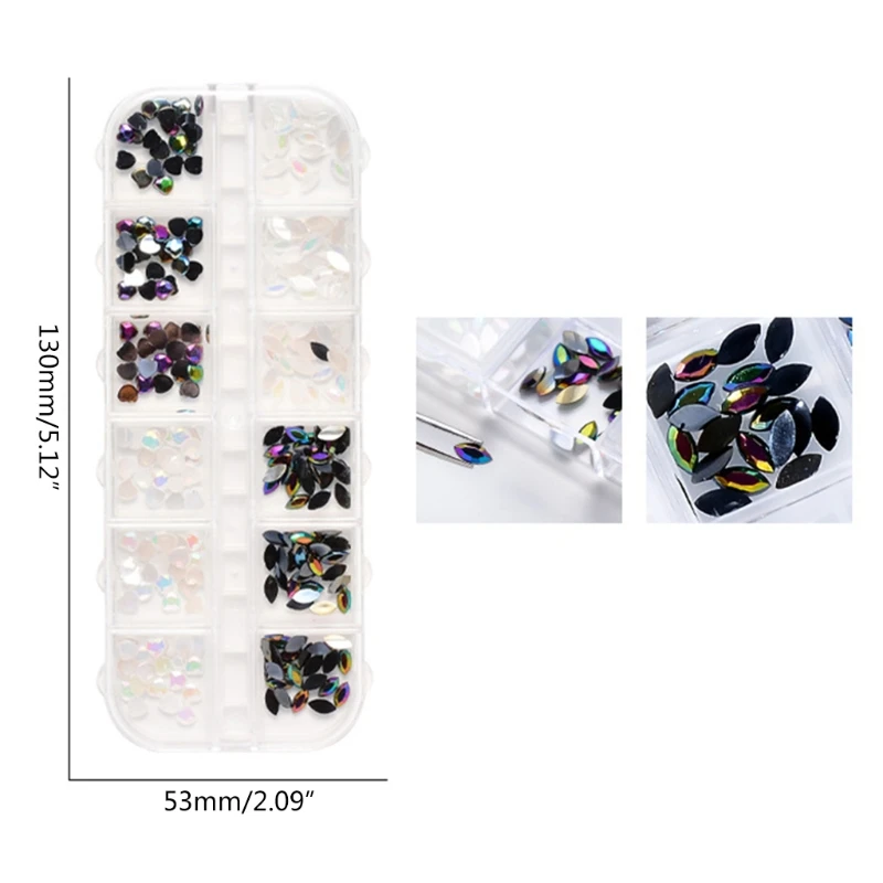 

Nail Rhinestones Multi-shapes Glass Crystal Rhinestones Crystals Nail Art Rhinestones Clear Nail Diamond With Tweezer C1FF