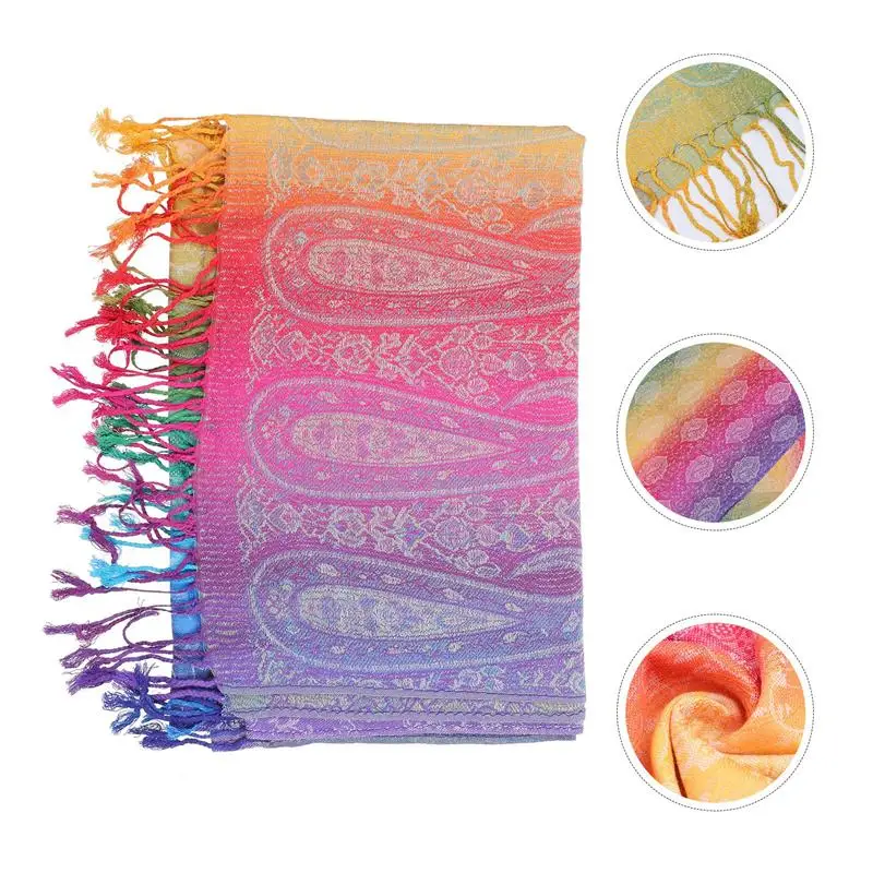 

1Pc Cotton Colorful Shawl Premium Shawl for Women Ethnic Style Delicate Scarf