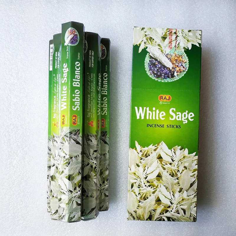 1 маленькая коробка Индийские благовония белый шалфей палочки лаванда Жаммин