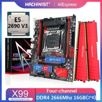 machinist x99 motherboard lga 2011 3 set kit with intel xeon e5 2690 v3 cpu processor 16g28 ddr4 2666 mhz ram m 2nvme x99 rs9