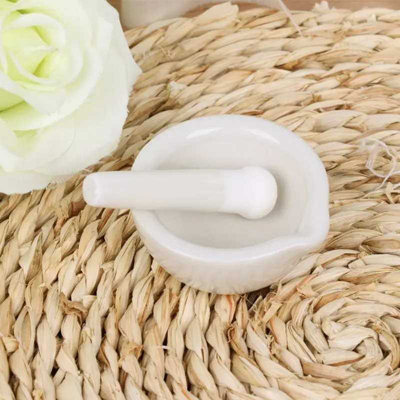 

Porcelain Mortar and Pestle Spice Herb Grinder Mixing Grinding Bowl Crusher Set