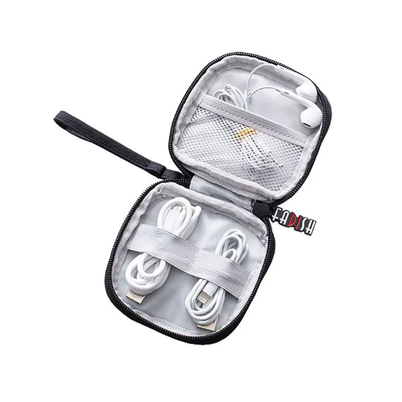 Миниатюрный портативный органайзер для наушников/USB кабелей нейлоновый