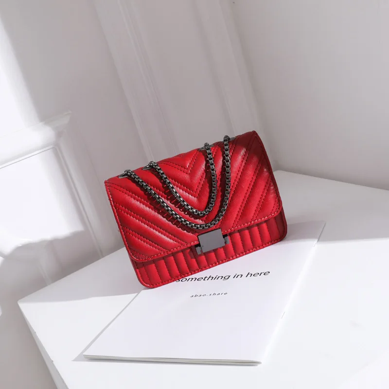 Маленькая квадратная сумка женская дизайнерская 2019 Высококачественная кожаная