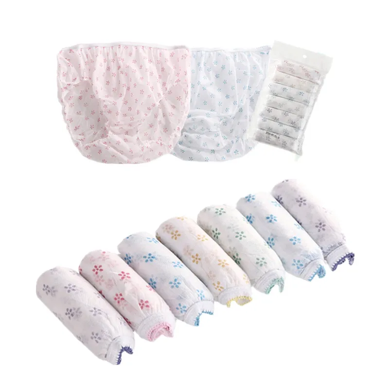 

7 шт., хлопковые трусы для беременных, пренатальные, послеродовые, бумажные трусы, стерилизованное одноразовое нижнее белье для путешествий