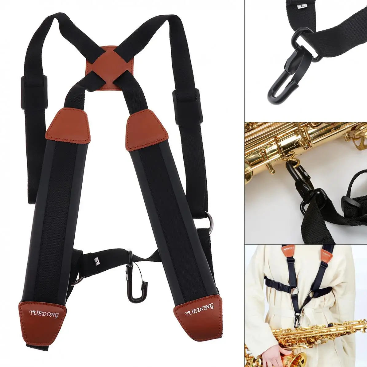 

Double Shoulder Saxophone Strap 4.8CM Width Genuine Leather Sax dual straps for Alto Tenor Soprano Sax Wind Instrument Parts