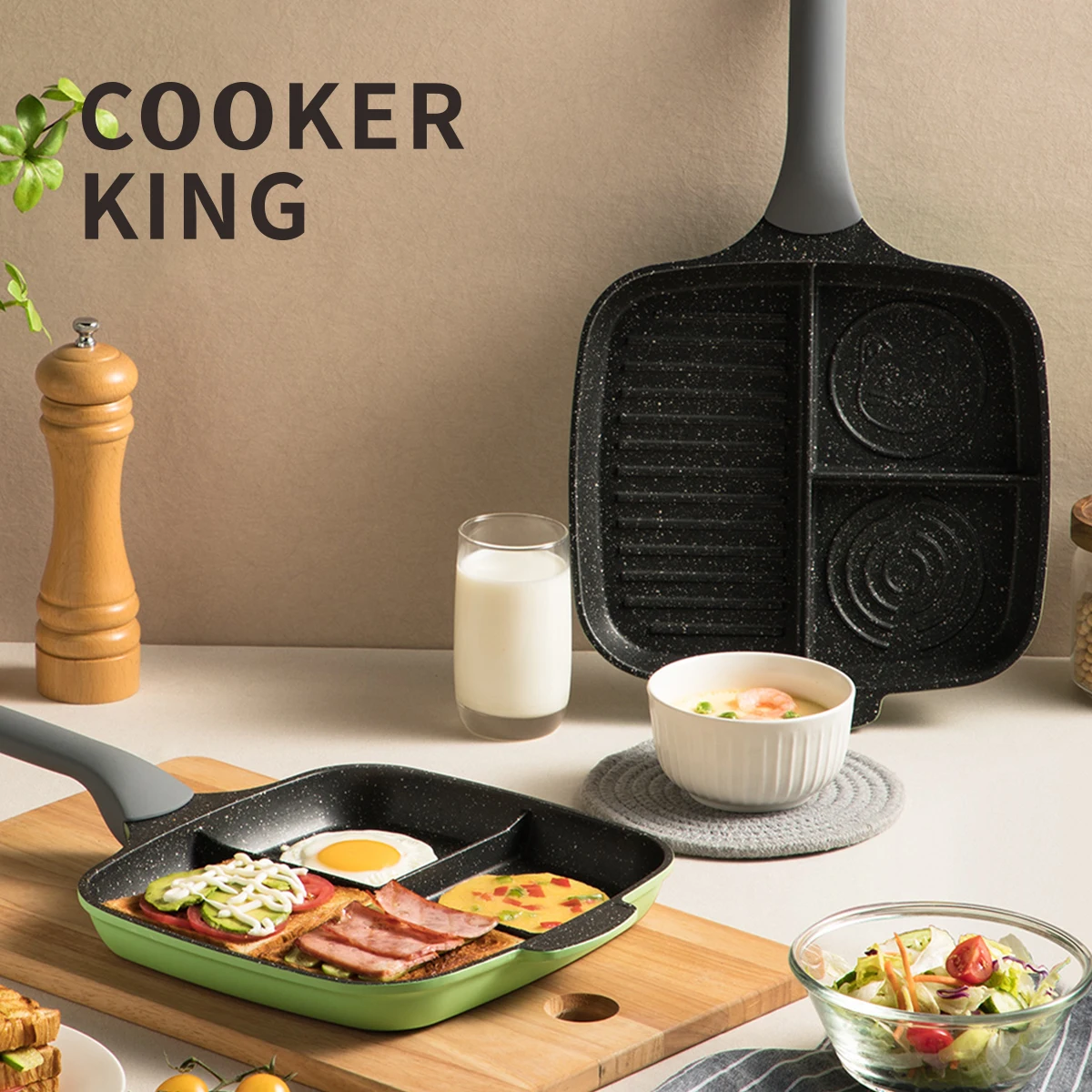 Антипригарная сковорода для завтрака COOKER KING сковорода-гриль