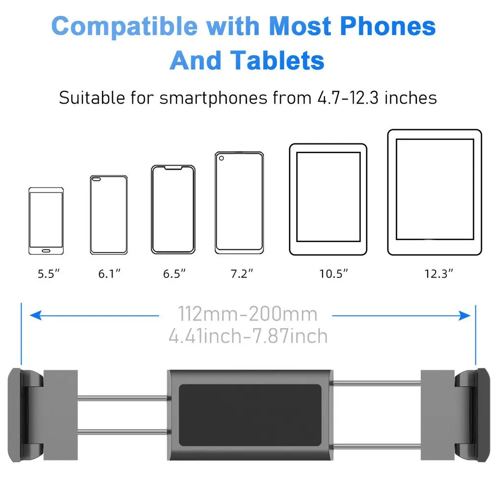 universal car rear phone holder tablet stand for iphone ipad tablet 5 5 12 3 360 rotation ajustable car back seat mount bracket free global shipping