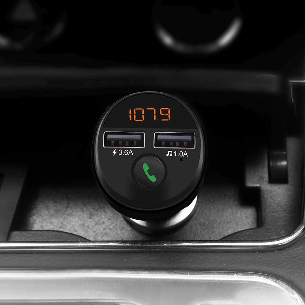 Rovtop Bluetooth автомобильный комплект громкой связи беспроводной fm-передатчик 3.1A 3.6A Быстрая зарядка двойной USB зарядное устройство lcd TF карта Автомобильный MP3-плеер