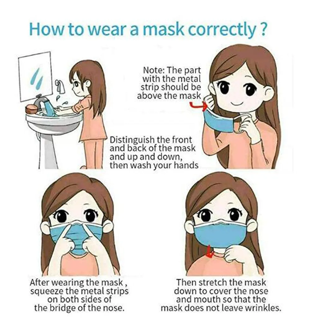 

Mask Face Mask Proof Protect Face Mouth Cover Outdoor Youre masque jetable Too Close 20 pcs Black 24H Shipping Outdoor