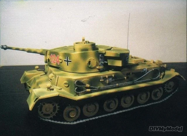 DIYMyModeI-tanque pesado tiger 1:25, bricolaje, artesanal, modelo de papel, juego hecho a mano, rompecabezas de juguete, regalo, accesorios de pel&iacute;cula-5