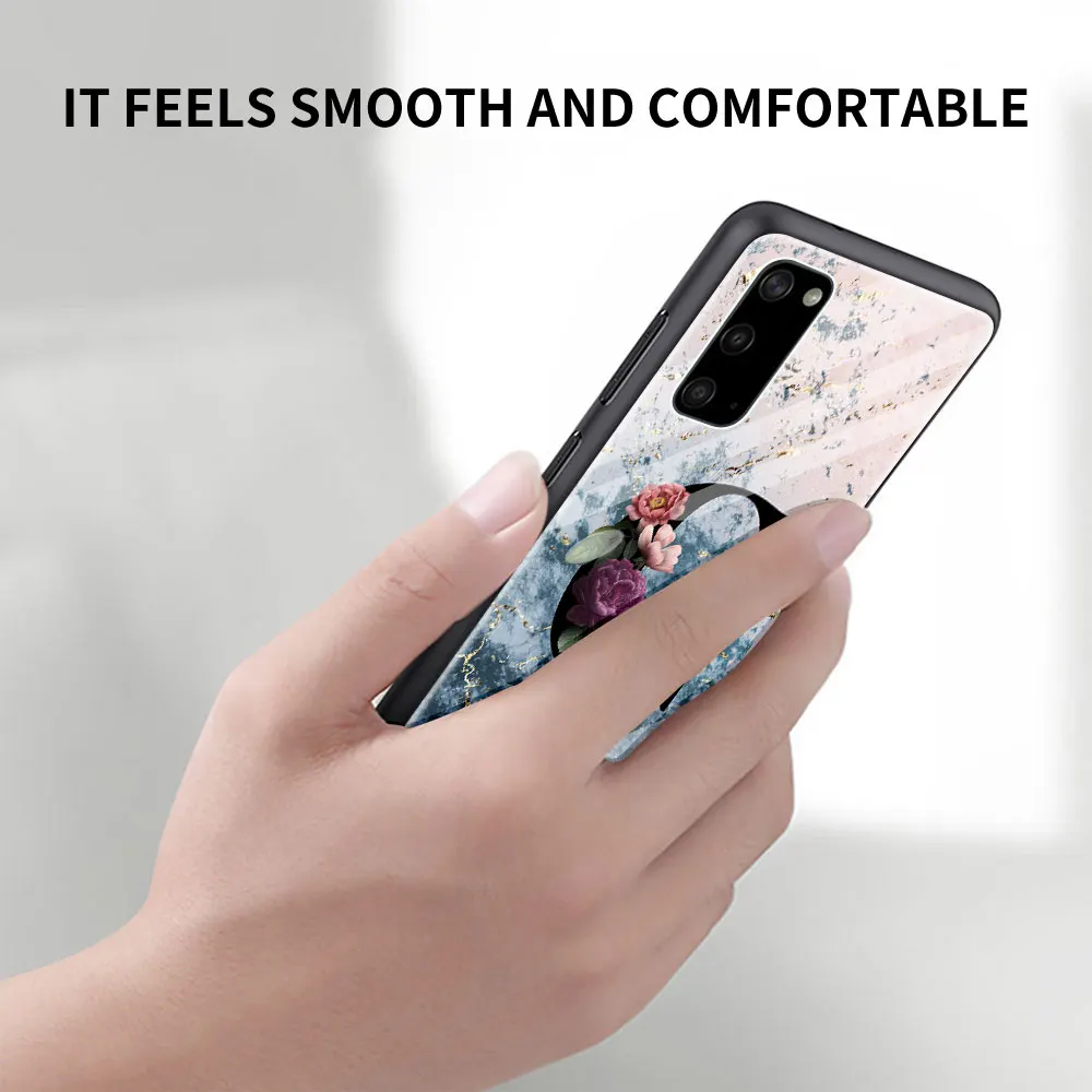 

Custom Name Letter Flowers Marble Design Glass Case For Samsung Galaxy S20 FE S21 S10 S9 S8 Plus Note 20 Ultra 10 Lite 9 Capas