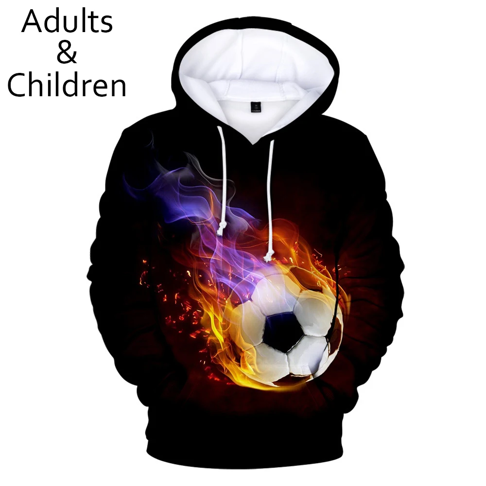 

Hip hop 3D football soccer Hoodies Men Women Sweatshirts Fashion Kids Hoodie Suitable Kpop boys girls Long sleeve Casual Outwear