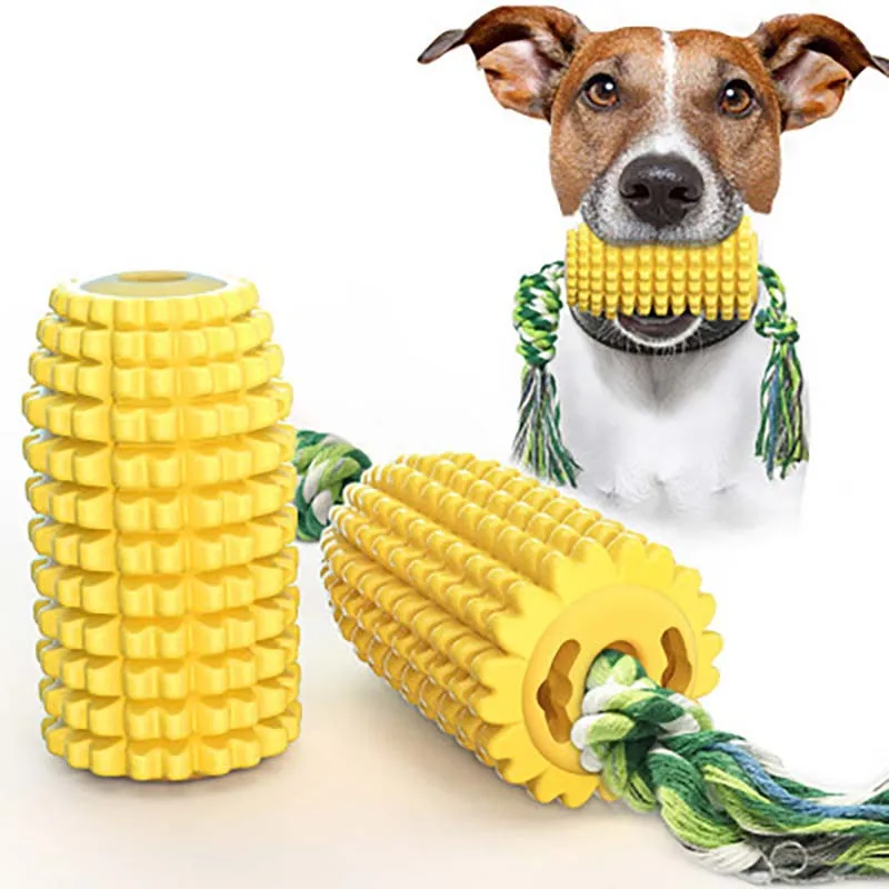 

Dog Grinding Toothbrush Teeth Toy Cute Corn-shaped Clean Hygienic TPR Training Pet Chewing for Large Medium Small Dogs Cats Toys