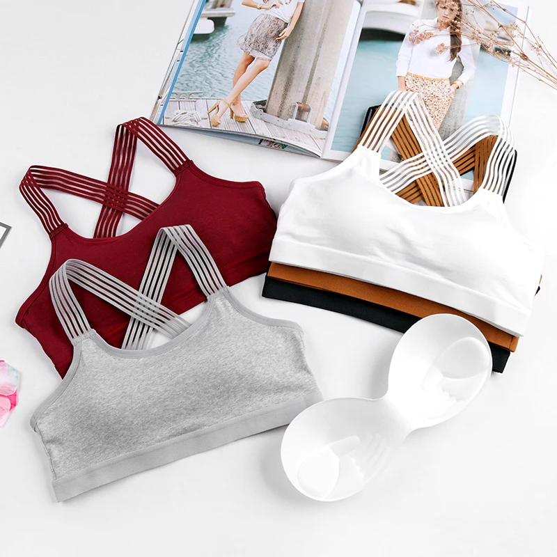 Женский спортивный бюстгальтер с подкладкой пуш-ап ударопрочный красивой спиной