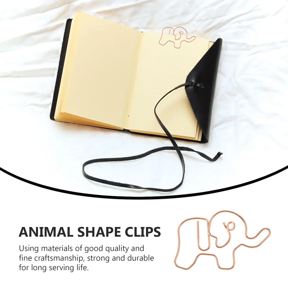 

25pcs Creative Clips Lovely Elephant Shaped Paper Clips Office Supplies