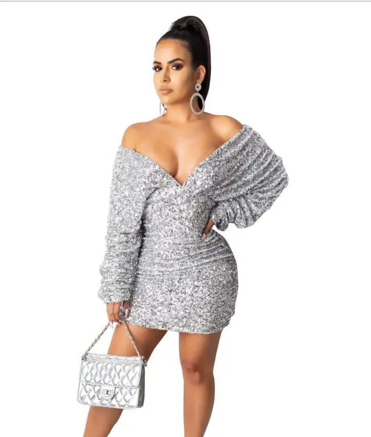 Fashion Women 'S 3 /4 Sleeve Sexy Spring Dress Bodycon Ruffles v Neck Office Dresses Ladis Empire Vestidos | Женская одежда