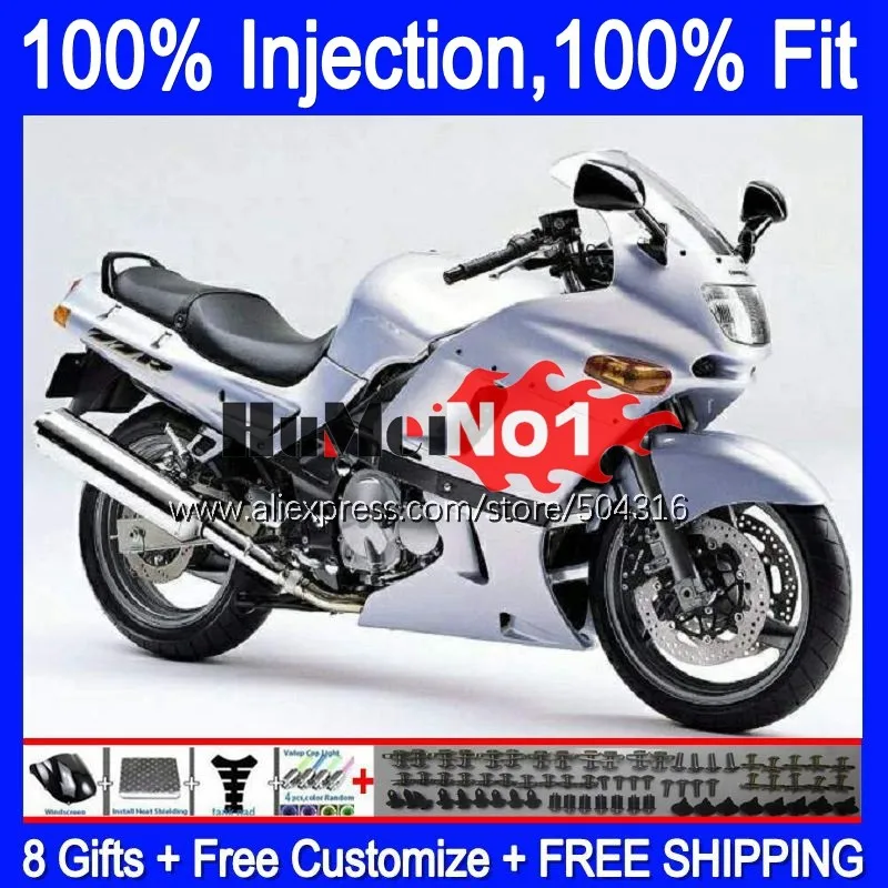 

Injection For KAWASAKI ZZR400 1993 1994 1995 1996 1997 1998 1999 111MC.52 gloss silver ZZR 400 ZZR-400 93 95 96 97 98 99 Fairing
