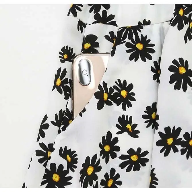 

Skirt women's summer new high waist slim short skirt wave dot A-line skirt versatile elastic waist large anti light umbrella