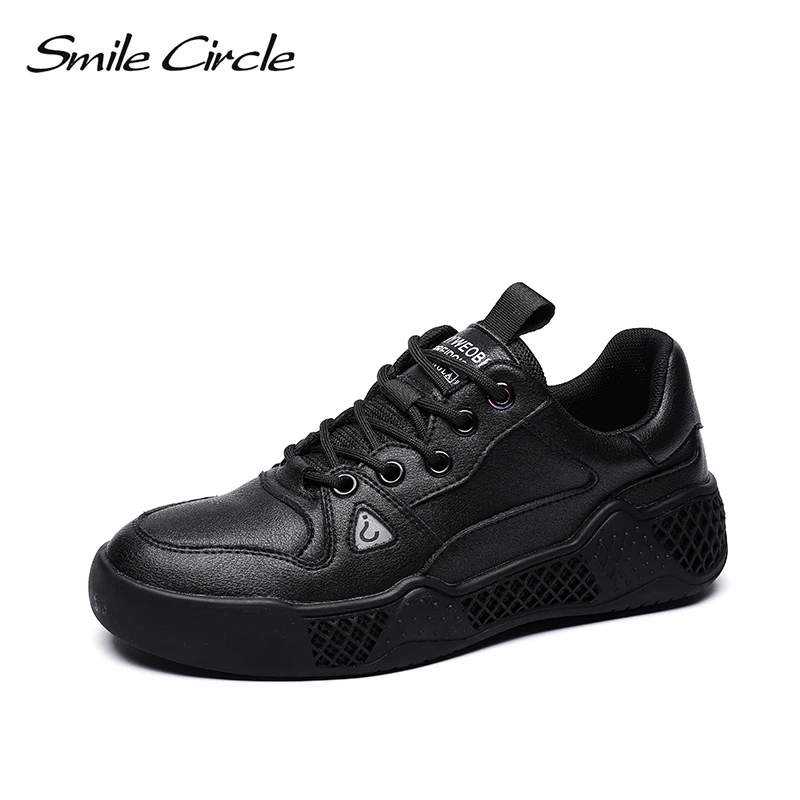 Женские кроссовки Smile Circle белые туфли на плоской платформе из натуральной кожи