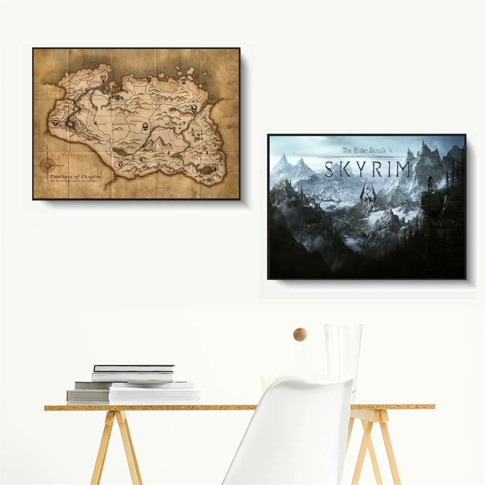 Картина с изображением игры The Skyrim Elder Scrolls холст постеры и принты для гостиной