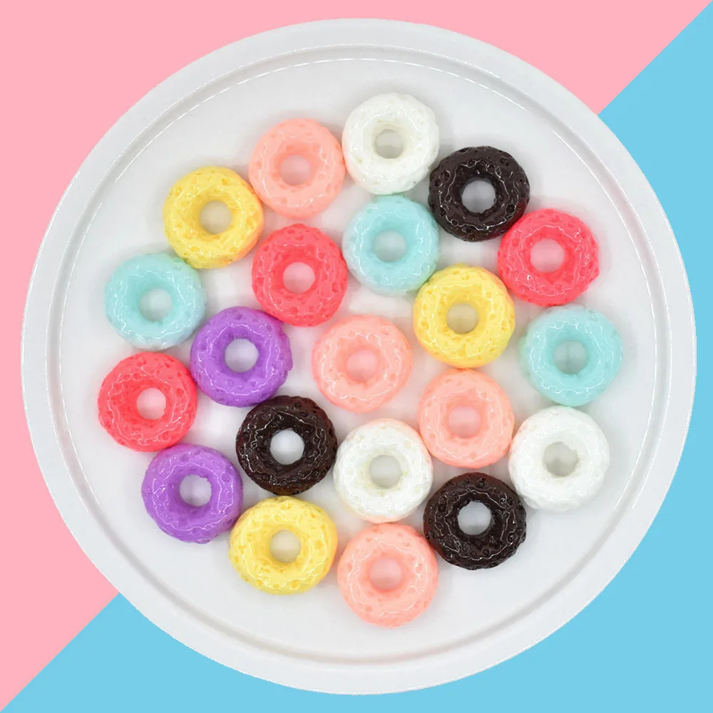20 штук Diy смолы с симпатичным рисунком в форме пончика головистой формы Запчасти