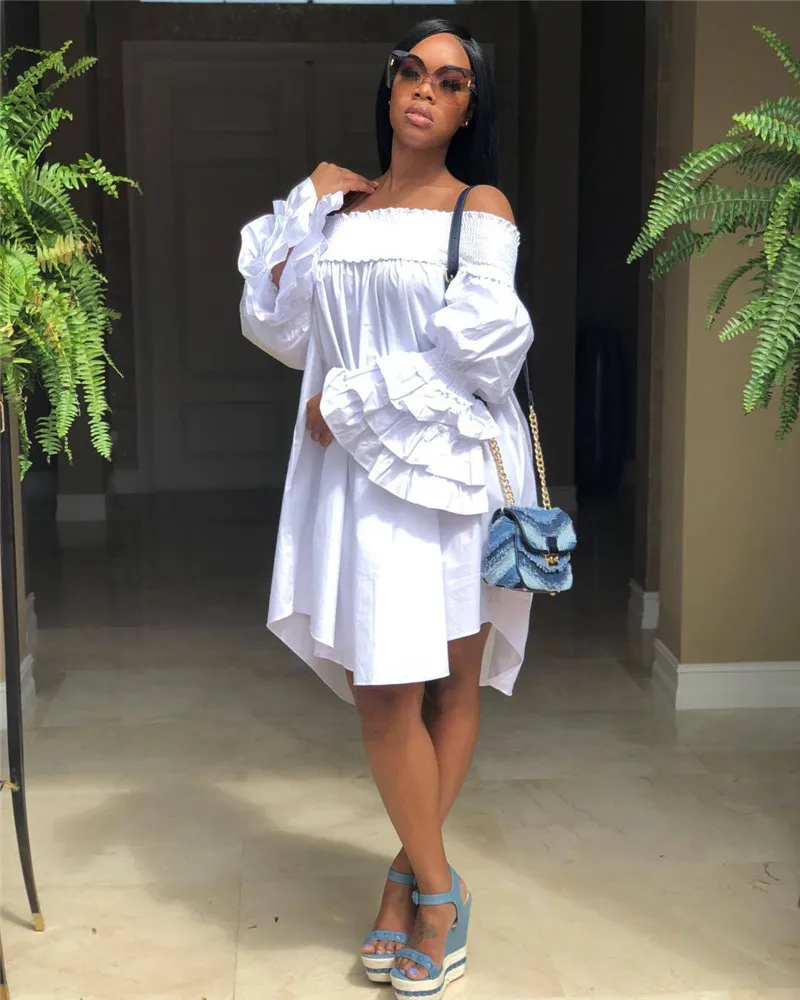 Платье женское с открытыми плечами пикантный Повседневный свободвечерние