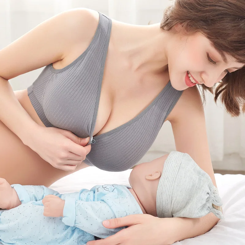 

2021 New Anti-sagging Pure Cotton Breastfeeding Bra Gather Thin Special Maternity Underwear Bra for Breastfeeding