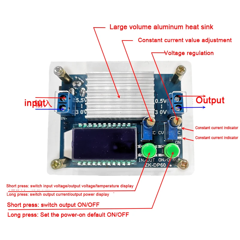 Регулируемый регулятор напряжения постоянного тока в постоянный ток от 5 30 до 0