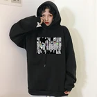 Женская толстовка с капюшоном Demon Slayer, уличная одежда большого размера в стиле Харадзюку, с забавным принтом из японского аниме